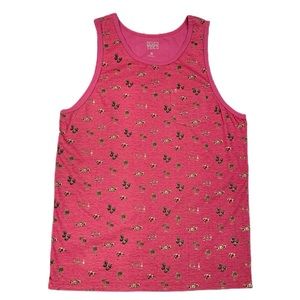 Seven Tides Tropical Themed Tank Top Pink Size Medium Pineapples Coconut Trees